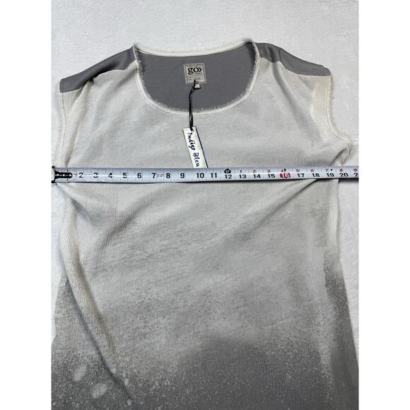 GoSilk Go By GoSilk Ombre Washable Silk Dress Gray Beige Size L Minimalist Luxe - Picture 8 of 9